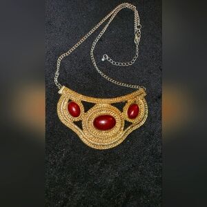 Gold & Brown Statement Necklace